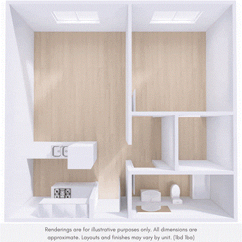 Floor plan for 1 bed, 1 bath, 850 sqft